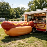 Ballon publicitaire géant gonflable LED 3m en forme de hot-dog réaliste pour la promotion de marques alimentaires/décoration de camions de restauration rapide