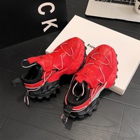 Baskets de sport décontractées pour hommes, tendance mode, doublure en maille, semelle épaisse, respirantes, en cuir véritable, collection automne, prix bas