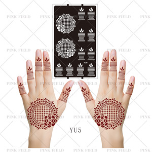 Mới Tùy Chỉnh Tự Dính Tạm Thời Mandala Henna Hình Xăm Dán Stencil Sexy Ấn Độ Tay Sơn Mặt In Ngón Tay Nước Trái Cây Phun - Product Image 5