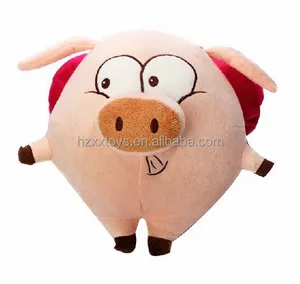 动物造型身体枕头粉色猪毛绒