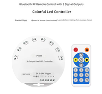 Contrôleur LED 8 canaux avec télécommande RF, DC 5-24V, synchronisation musicale, déclencheur AUX MIC pour éclairages de scène et accessoires d'éclairage