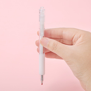 Bolígrafo de gel transparente con pulsador, punta de bala negra de 0,5 mm para escribir, uso en oficina y exámenes - Product Image 3