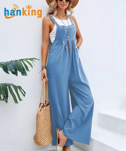 Women's Boho Style Solid Sleeveless Long Length <strong>Jumpsuit</strong> Female Romper Overalls Suspender Trouser Casual <strong>Baggy</strong> <strong>Jumpsuit</strong> J0032 - Product Image 2