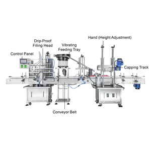 Machine de remplissage et de bouchage automatique avec alimentateur vibrant et buse anti-goutte pour bouteilles d'eau, d'huile, de lait et de parfum - Product Image 4