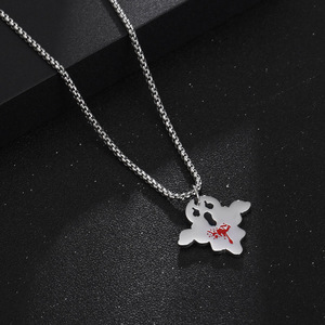 Collana di moda in acciaio al titanio da <span class=keywords><strong>uomo</strong></span> con ciondolo fantasma strano gioiello con catena di tendenza - Product Image 1