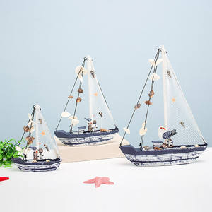 Modèle de voilier méditerranéen HYG02, <span class=keywords><strong>bateau</strong></span> en bois écologique européen pour la décoration de la maison, jouets artisanaux personnalisables en bricolage - Product Image 1