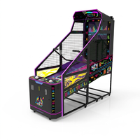 Machine d'arcade de basketball d'intérieur commerciale avec distributeur de tickets, accepteur de pièces, jeu en réseau et éclairage RGB pour salle de jeux