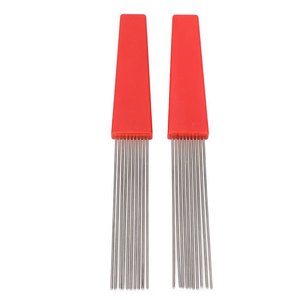 2 cepillos raspadores para guiro, diseño ergonómico, de plástico y acero inoxidable, estilo peine para percusión latina - Product Image 5