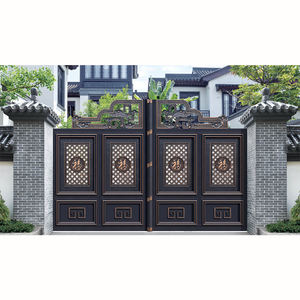 Porte en fer forgé de conception royale <span class=keywords><strong>suisse</strong></span>, dernière porte industrielle à battants automatiques, porte principale en aluminium - Product Image 4