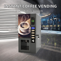 Distributeur automatique de café instantané à monnayeur, chaud/froid, usage commercial, entièrement automatique, écran tactile, refroidissement par compresseur, 200-300 pièces