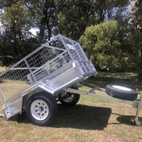 Remorque à benne basculante Hyroad galvanisée à chaud 7x4 pieds, à essieu simple, remorque utilitaire, capacité de charge de 750 kg