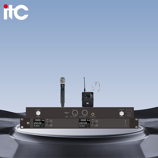 4-Pin Mini XLR UHF Wireless Noise Cancelling Lightweight Aluminium Alloy Handheld Headset Microphone for Interview KTV Karaoke