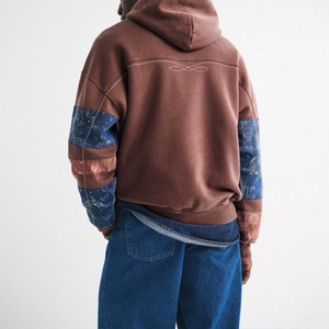 เสื้อฮิปฮอป KingSen OEM รุ่นวินเทอร์ ยูนิเซ็กซ์ ผ้าฝ้าย 100% ระบายอากาศได้ดี ปักลาย สโตนวอช คัลเลอร์บล็อก พิมพ์ลายดิจิตอลตามสั่ง - Product Image 5