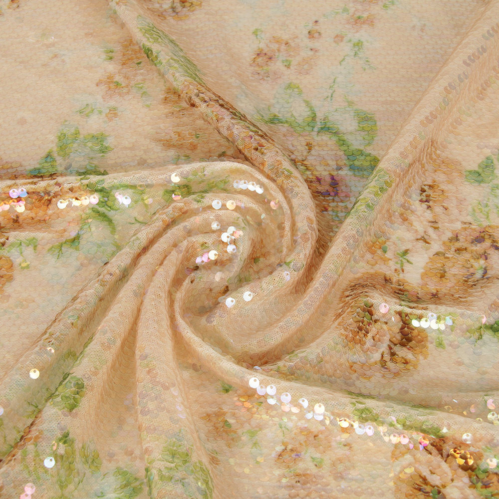 Hot Sale New Style Four-Sided Stretch Sequin Fabric PET Material for  Fashion Clothing Embroidery Sequence Design-Wholesale Price