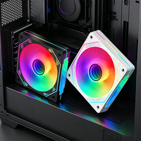 Ventilateur de refroidissement RGB pour PC de bureau gaming QiuzAim Prism 6S, 120 mm, 6 broches, LED silencieux, ventilateur d'air de châssis éclairé 12025, vente en gros usine