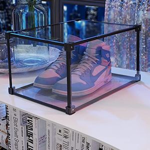 Clear Custom Foldable Stackable <b>Plastic</b> Premium Shoe <b>Box</b> <b>Storage</b> Rack for Living Room - Product Image 2