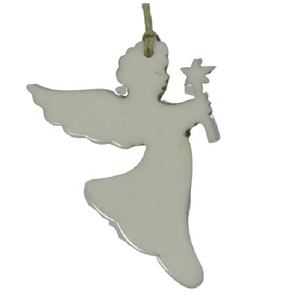 Fairy Shaped White Resin Cut <b>Work</b> Christmas Hanging Item <b>Home</b> Hotel Decor Unique Artistic Style Christmas - Product Image 1