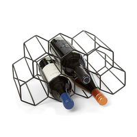 Pas besoin d'assemblage casier à vin en métal support de stockage barre présentoir décoratif 9 porte-bouteilles de vin pour dessus de Table de comptoir