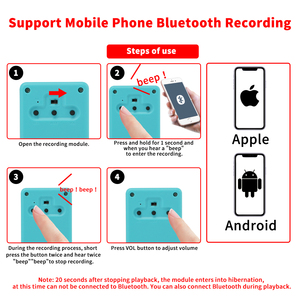New 16MB Push Button For <strong>Bluetooth</strong> Chip <strong>Audio</strong> <strong>Module</strong> DIY Music Sound <strong>Module</strong> For Recording Voice For Plush Toys - Product Image 2