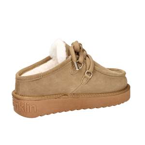 Zuecos para mujer DFSH375005 color camel con forro de piel sintética y sin cordones - Product Image 5