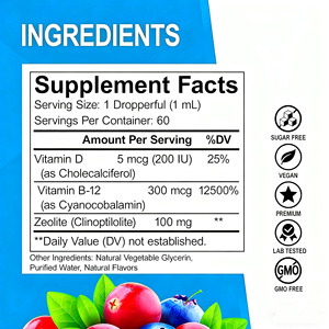 Çocuklar ve yetişkinler için metil Vitamin B12 D3 bitkisel takviyeleri ile Premium nazik ağır Metal detoks zeolit sıvı - Product Image 4