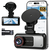 Caméra de tableau de bord mini 4K+2K ADAS/BSD 2 canaux 5G WIFI IPS double objectif vision nocturne enregistrement en boucle avant/arrière garantie 1 an