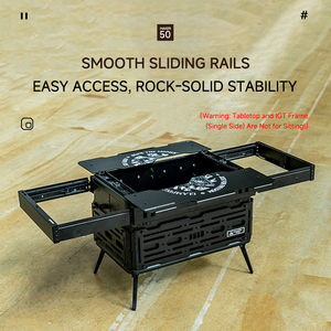 Boîte à outils polyvalente C63 en alliage d'aluminium 50L avec rail coulissant rétractable pour table, solution d'organisation pour les voyages tout-terrain - Product Image 1