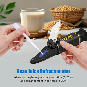 Refractómetro Portátil Yago con Resolución <span class=keywords><strong>de</strong></span> 0.2%, Compensación <span class=keywords><strong>de</strong></span> Temperatura ATC, Medición <span class=keywords><strong>de</strong></span> Concentración <span class=keywords><strong>de</strong></span> Azúcar en <span class=keywords><strong>Leche</strong></span> <span class=keywords><strong>de</strong></span> Soya <span class=keywords><strong>de</strong></span> 0-32% y 0-25% - Product Image 3