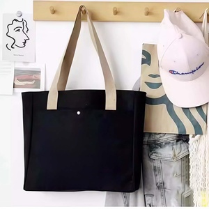 Bán Buôn Biểu Tượng Tùy Chỉnh Mô Hình Màu Sắc Công Suất Lớn Dây Kéo Tote Túi Phụ Nữ Túi Xách Bông Vải Mua Sắm Túi Với Túi - Product Image 4