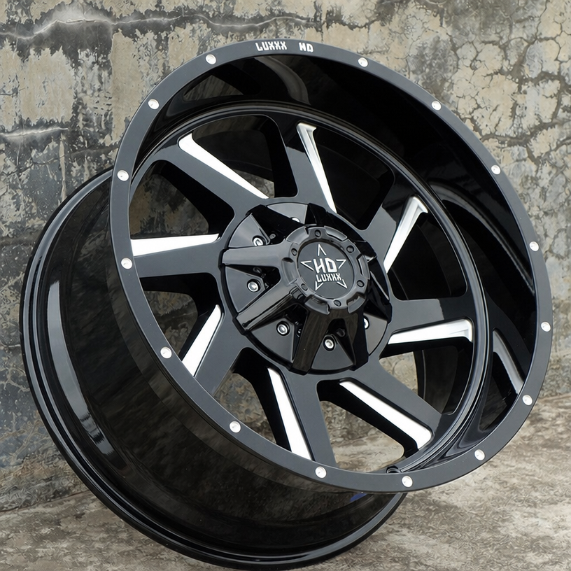 18x9 6x135 Alloy Off Road Wheels For Ford F 150 Black Milled Truck Rims jd006-beadlock-offroad-wheels-18x8-5j