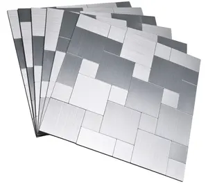 Buccia e Bastone Su Metallo di Alluminio Alzatine, Di Puzzle Pennello Quadrato Argento-10 Pezzi Per Scatola