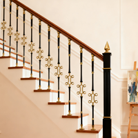 Style de luxe meilleur prix facile bricolage Installation noir aluminium balustrade mains courantes métal rampe broches pour balcon escalier