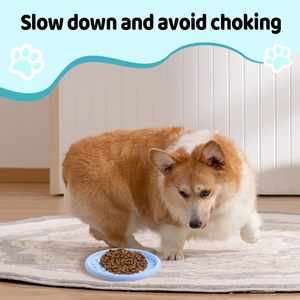 Nouveau bol en silicone pour chien, gamelle anti-glouton, tapis de léchage pour animaux, assiette nid d'abeille pour chien, bol anti-glouton pour l'alimentation lente - Product Image 6
