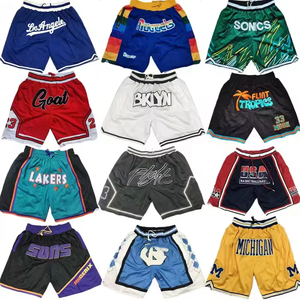Pantalones Cortos <span class=keywords><strong>de</strong></span> Baloncesto para Hombre, Talla Grande, Transpirables, <span class=keywords><strong>de</strong></span> Secado Rápido, Vintage, 30 Equipos <span class=keywords><strong>de</strong></span> la NBAA, Alta Calidad, Bordados, con Bolsillos Personalizados - Product Image 1