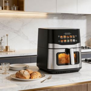 Friteuses à air numériques grande capacité 9,0 L et 10,5 L en acier inoxydable, friteuse à air intelligente avec fenêtre de visualisation et écran couleur - Product Image 5