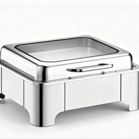 Réchaud de buffet hydraulique simple à cadre bas en acier inoxydable pour hôtels, banquets et traiteurs