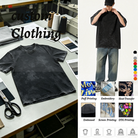 T-shirt da uomo in cotone lavato con acido, personalizzabile per marchi e private label, T-shirt pesante tinta unita, fornitore di successo
