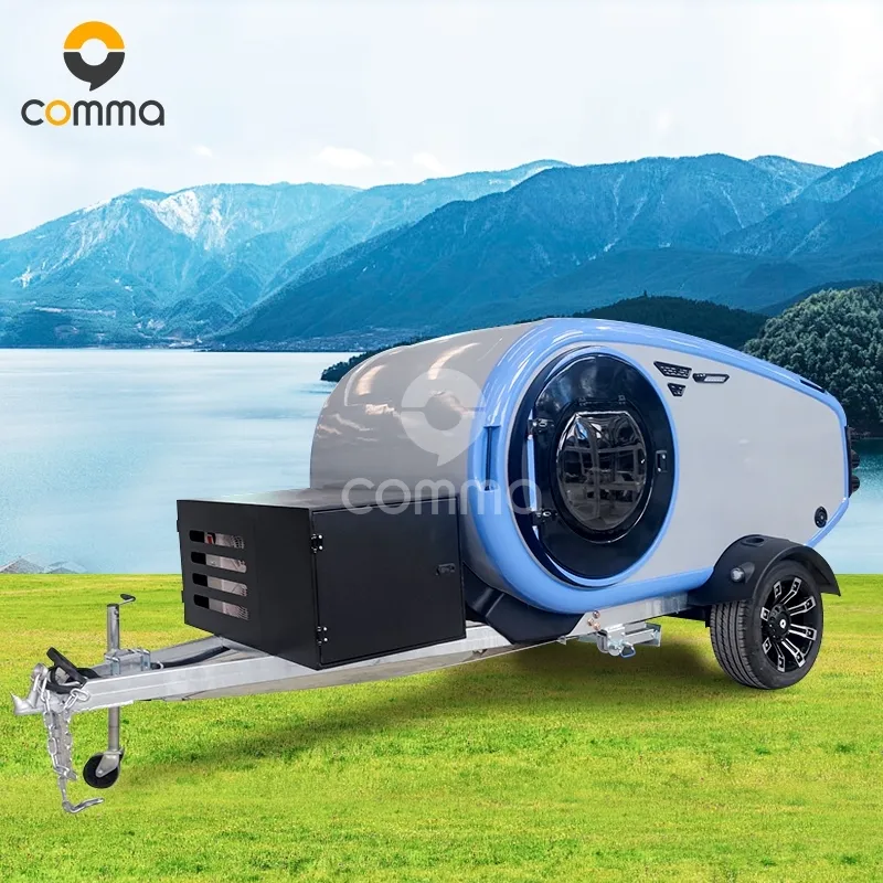 OTR Fibre de verre acier inoxydable camping remorque caravane australienne standard hybride pod camping-car couchettes avec auvent supplémentaire