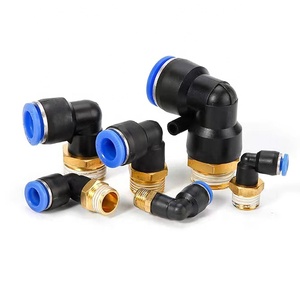 Conector Neumático Tipo <span class=keywords><strong>L</strong></span> de Empuje Rápido, Rosca BSP/NPT de 1/8, 1/4, 3/8, 1/2, Codo de 5/16 Pulgadas para Tubo de PU, Conector de Manguera de Aire, Junta de Tubería de 90 Grados - Product Image 3