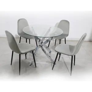 kitchen dinning table tempered glass and chair set 4 seater set glass table one set 4 chairs modern