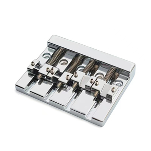 Bass Guitar Bridge 4 <b>String</b> Polished Brass Durable Finish Black Silver Gold Options - Product Image 2