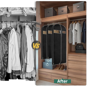Sacs de costume en toile imprimée personnalisée <span class=keywords><strong>pour</strong></span> vêtements de voyage suspendus <span class=keywords><strong>pour</strong></span> placard et vêtements avec fermeture éclair <span class=keywords><strong>pour</strong></span> le rangement - Product Image 3