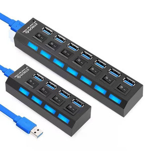 Concentrador de red 7 EN 1 con puerto Led para escritorio, divisor de alta velocidad de Datos de <span class=keywords><strong>PC</strong></span>, Usb 3,0 Por adaptador, estación de acoplamiento de carga, concentradores Usb 3,0 EN escritorio - Product Image 1