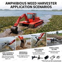 Cosechadora de Malezas Acuáticas Anfibias Semiautomática con Motor para Mantenimiento de Zonas Húmedas y Proyectos de Limpieza de Basura en Ríos, Certificación CE ISO