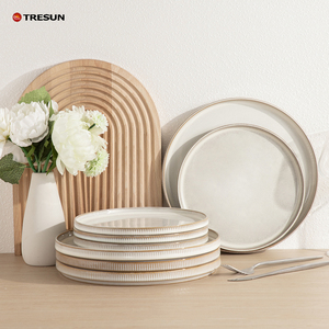 Juego de Vajilla de Cerámica de 16 Piezas, Tazas, Platos y Tazones, Color Blanco Cappuccino, Vajilla de Gres, Venta al Por Mayor de Fábrica - Product Image 3