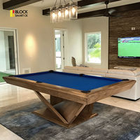 Table de billard sur mesure 8 pieds/9 pieds avec plateau en ardoise, rails et pieds en bois massif pour la maison, le club ou la salle de jeux