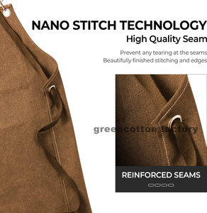 Tablier de cuisine en toile de <span class=keywords><strong>coton</strong></span> avec logo personnalisé, dos croisé pour homme, durable, résistant à l'huile, non décolorant, pour la cuisine à domicile, la pâtisserie - Product Image 4