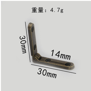 Bisagra para muebles, aleación de zinc, montaje en superficie, diseño minimalista duradero para cajas, estuches de cosméticos, embalaje de madera - Product Image 3