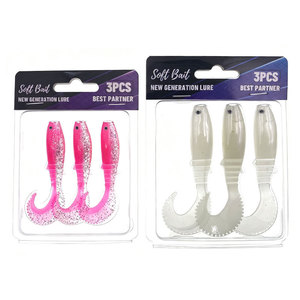 Nouvelles leurres souples en PVC peintes multicolores de 70 mm, 100 mm, 125 mm, 3 pièces, leurres souples à queue courbée, leurres artificiels pour la pêche au brochet, leurres oscillants - Product Image 1