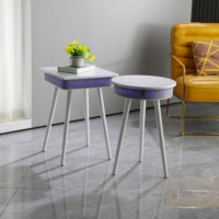 Table basse intelligente pour la décoration de la maison avec éclairage rvb, style design moderne, chargement sans fil, meubles de maison en verre trempé et acrylique